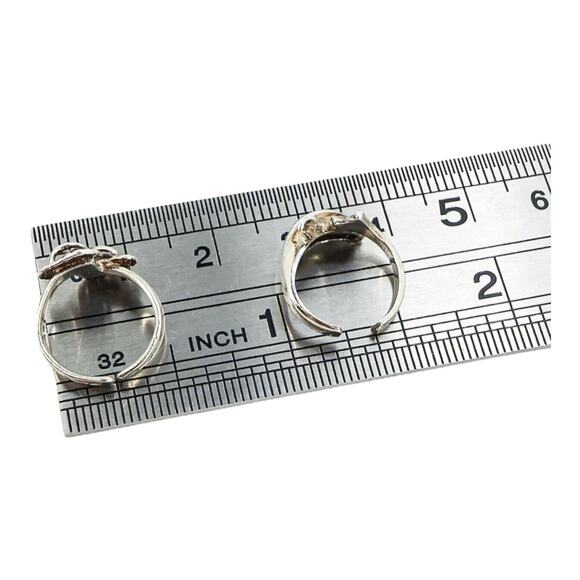 Vintage Collectible Tiny Baby Rings Sterling Silver Dolphin Flip Flops - Read! - Picture 7 of 8